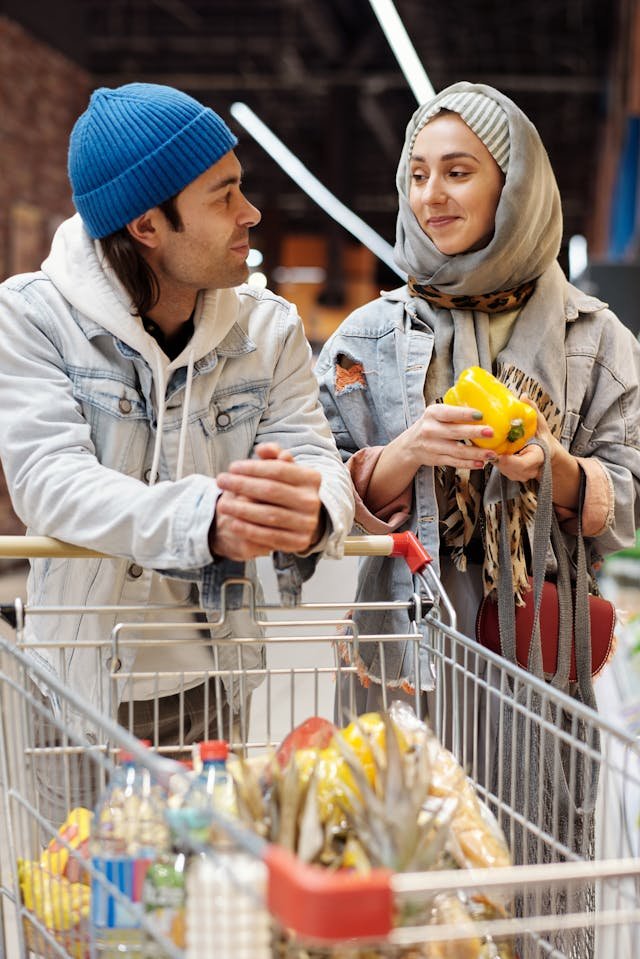 Couple Buying Groceries at a Supermarket