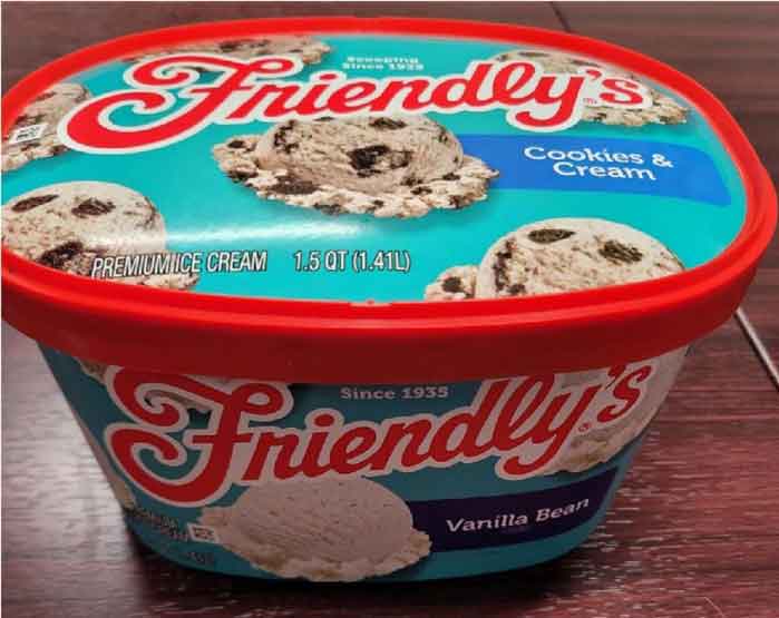 Friendly's Cookies and Cream Ice Cream Tub
